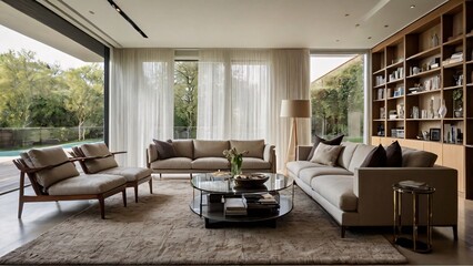 Fototapeta premium Elegant living room Generative AI