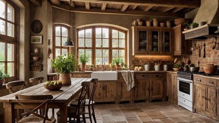Obraz premium Typical and rustic country cuisine Generative AI