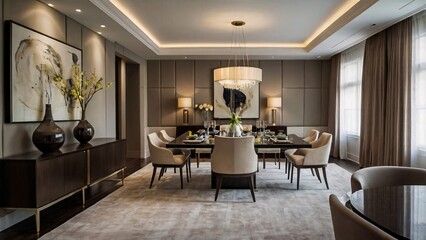 Elegant dining room Generative AI