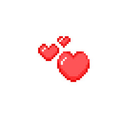 Red Heart, Valentine, Pixel Art