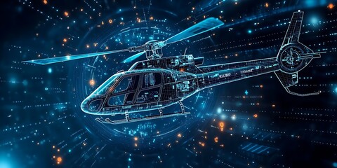  smart digital helicopter , artificial intelligence in rotorcraft technology, flight performance, safety, and operational efficiency. aerial operations, precise navigation, generative ai