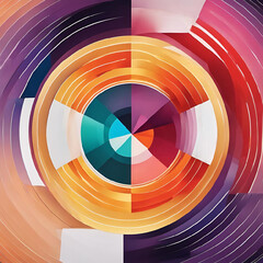 Obraz premium Colorful abstract pattern featuring geometric shapes arranged in a vibrant design