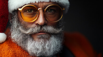 Creative Santa Claus at the party. An invitation to a party.