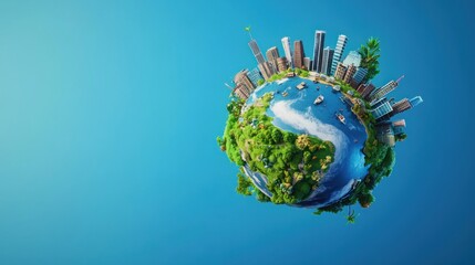 Fototapeta premium Miniature Earth with Cityscape