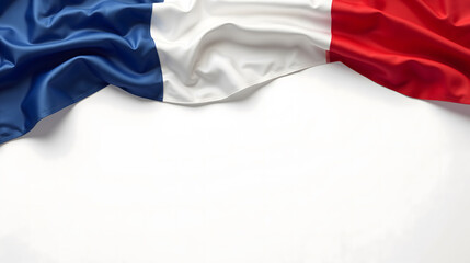 Wrinkled French flag close-up in vibrant colors