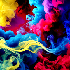 colorful smoke background  on black