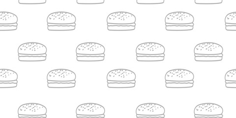 doodle burger pattern background. doodle fast food burger seamless pattern background. seamless pattern of burger in doodle style. Seamless Pattern of a Cheese Burger or Hamburger. hamburger pattern.