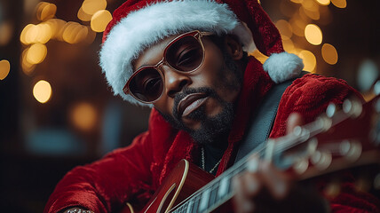 Obraz premium Creative Santa Claus at the party. An invitation to a party.