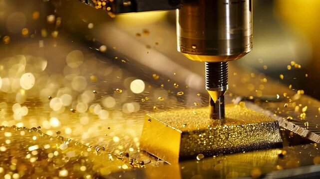 Precision metalworking with CNC milling machine in industrial workshop