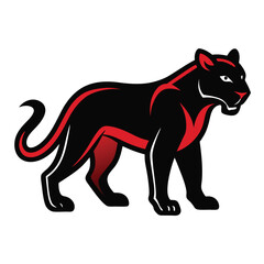 Solid color Panther animal vector design