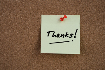 handwritten of THANK YOU for appreciation on memo pad.