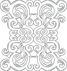 Vector sketch illustration, silhouette, background design, classical vintage ethnic traditional floral carving ornament
