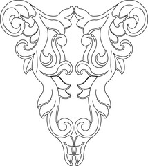 Vector sketch illustration silhouette traditional ethnic vintage classic ornament design