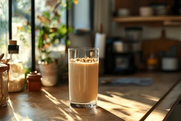 Energizing Morning Drink with Oats and Peanut Butter, breakfast, nutrition, healthy, energy