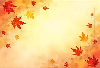 Autumn Banner With Colorful Leaves Blur Background With Gradient Mesh, Vector Illustration
