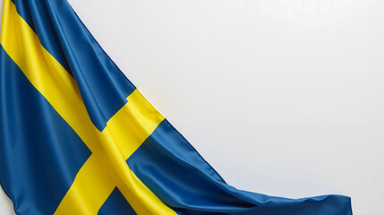 Wrinkled Swedish flag in vibrant blue and yellow