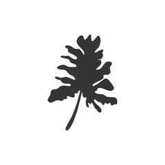 Tropical leaf silhouette. Jungle exotic leaves and botanical plants. Vector illustration.