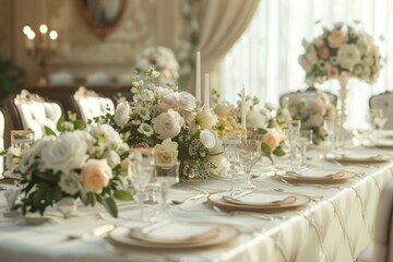 Fototapeta premium Classic Wedding Table Decorations