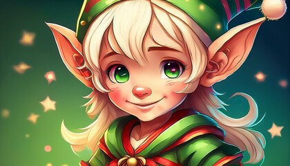 Fototapeta premium Cute elf, anime style illustration