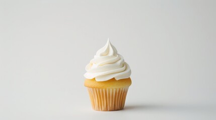 Whipped cream dollop on white background