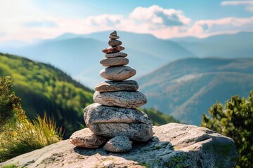 Stone Stack Reaching for the Sky