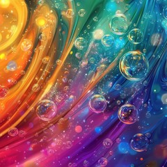 Abstract Soap Bubble Background with Swirling Colors Prompts