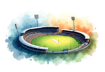 3d rendering of a soccer stadium top view
