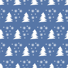 Seamless New Year and Christmas print pattern wallpaper background with decorative fir trees vector illustration winter minimalism picture	