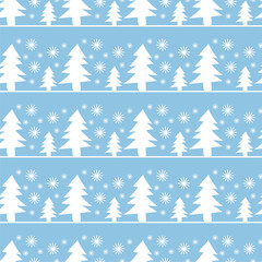 Obraz premium Seamless New Year and Christmas print pattern wallpaper background with decorative fir trees vector illustration winter minimalism picture 