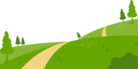 green hill illustration vector