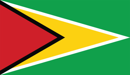 Flag of Guyana , Guyanese National Flag, flat vector