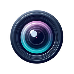 digital camera lens texture front view design isolated on transparent background