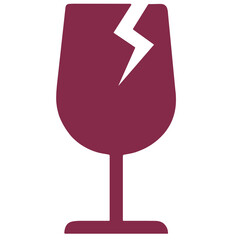 maroon fragile icon sign