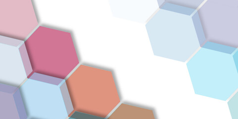 Abstract background with hexagons Abstract hexagon polygonal pattern background vector.  Hexagon abstract technology background. Surface polygon pattern.  3d seamless bright white web cell.