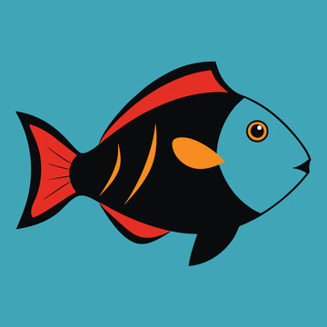recommend clip art: Solid color Parrotfish animal vector design