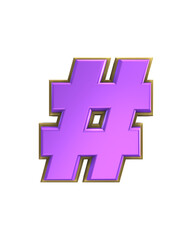 Obraz premium Gold And Purple 3d Number Render