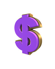 Gold And Purple 3d Number Render