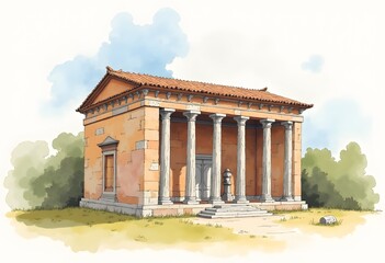 Obraz premium 3D illustration Fantastic Old Plaza 