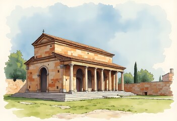 Obraz premium 3D illustration Fantastic Old Plaza 