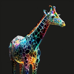 Transform your space with a multicolor giraffe spectral and a gorgeous Portrait