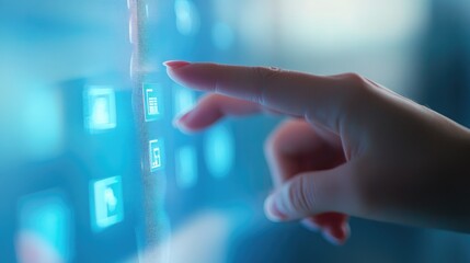 Businessman touching on digital screen with stock market graph and chart background,