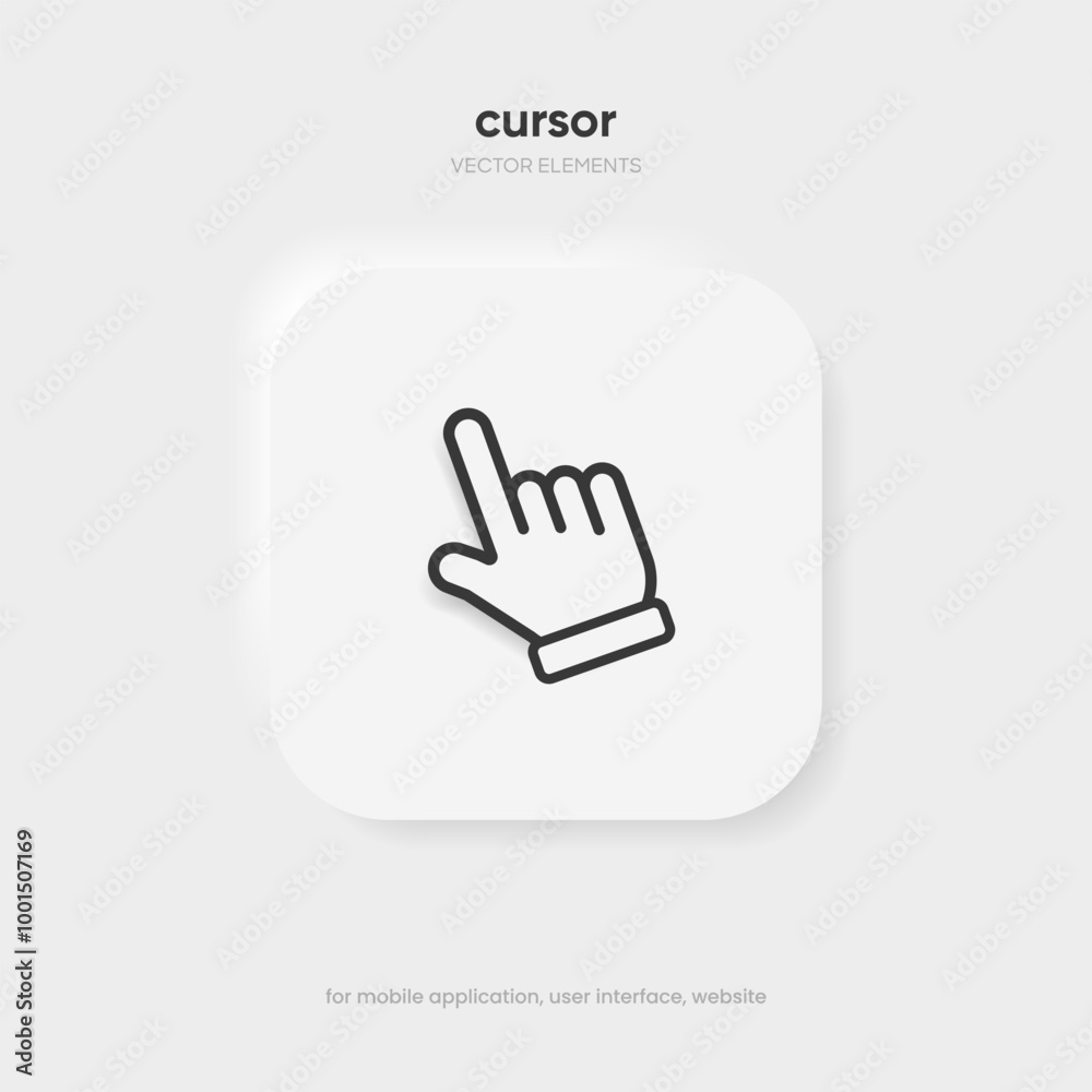 Aufkleber Mouse click cursor set. Hand Cursor. Click icon. Mouse pointer set. Arrow cursor. Pointer click icon. Clicking cursor, pointing hand clicks and waiting loading icons. Website arrows or hand icon.