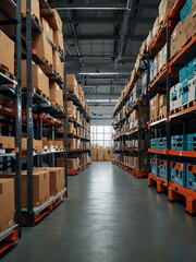 Automated supply chain in a smart warehouse for medical supplies.