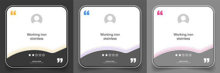 3D bubble testimonial banner, quote, infographic. Social media post template designs for quotes. Empty speech bubbles, quote bubbles and text box. Vector Illustration EPS10.