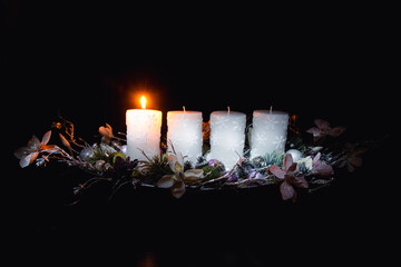 advent, 1st advent candle burning