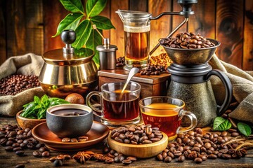 Fototapeta premium Detailed Diagram of Coffee Brewing Methods with Visuals for Coffee Lovers and Enthusiasts