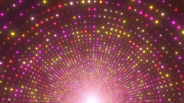 Spinning Pink Bright Neon Glowing Flashing Lights 3D Rotating Tunnel - 4K Seamless VJ Loop Motion Background Animation