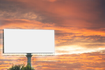 Large white billboards on the side of the road