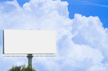 Large white billboards on the side of the road