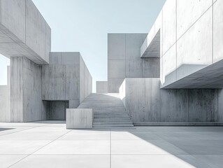 Modern concrete architecture with minimal design